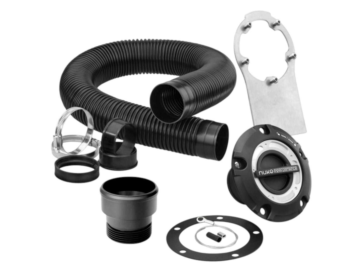 Nuke Performance Filler Cap and Fuel Hose Hit for CFC Unit (Steel Bracket with M6 Bolts)