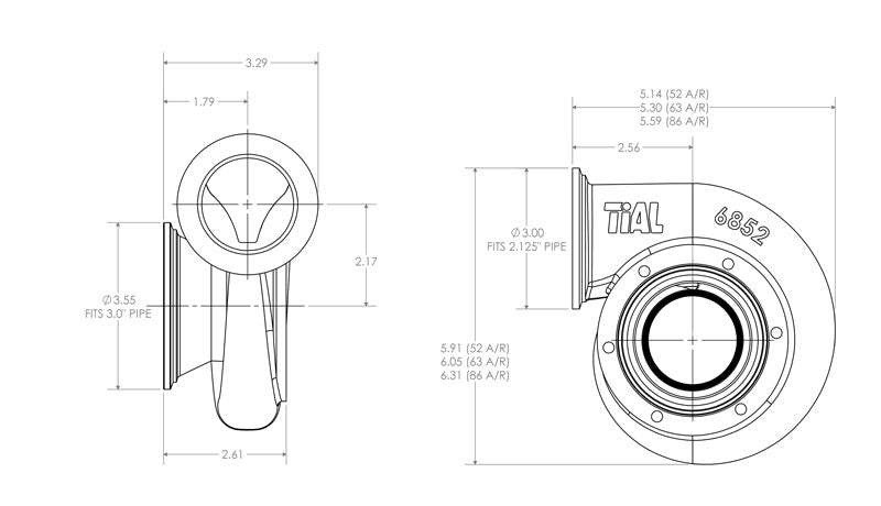 TiAL Sport - Pakopesä SS GT/GTX35 V-Band (1.03 A/R)