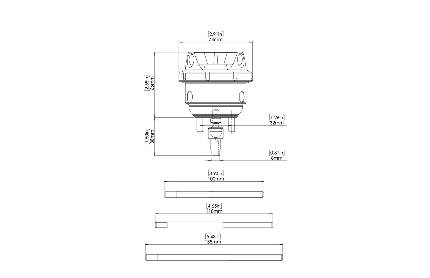 Turbosmart - GenV IWG (Twin Port) Wastegate Actuator Suit BorgWarner EFR 14psi