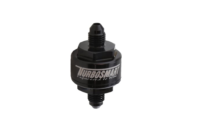 Turbosmart - Billet Turbo Oil Feed Filter 44um -3AN (Black)