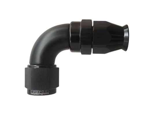 AN12 liitin 90° PTFE (teflon letkulle) Full Flow