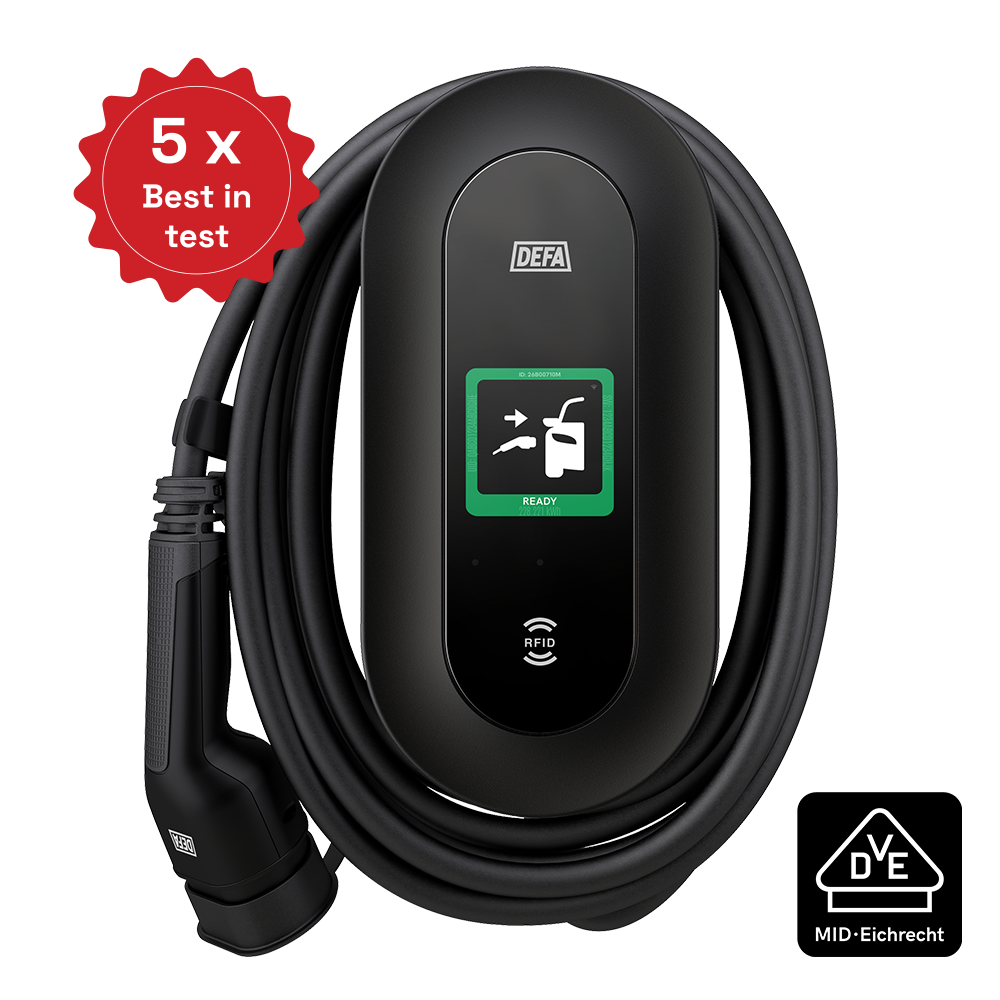 DEFA Power -latausasema max. 22kW, kiinteä 6m kaapeli