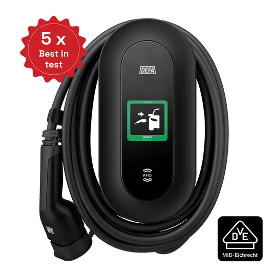 DEFA Power -latausasema max. 22kW, kiinteä 6m kaapeli