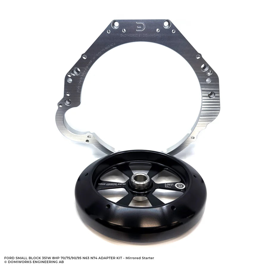 Ford Small Block 289 302 351C 351W - BMW 8HP 70/75/90/95 N63 N74 - Mirrored Starter Adapterisarja
