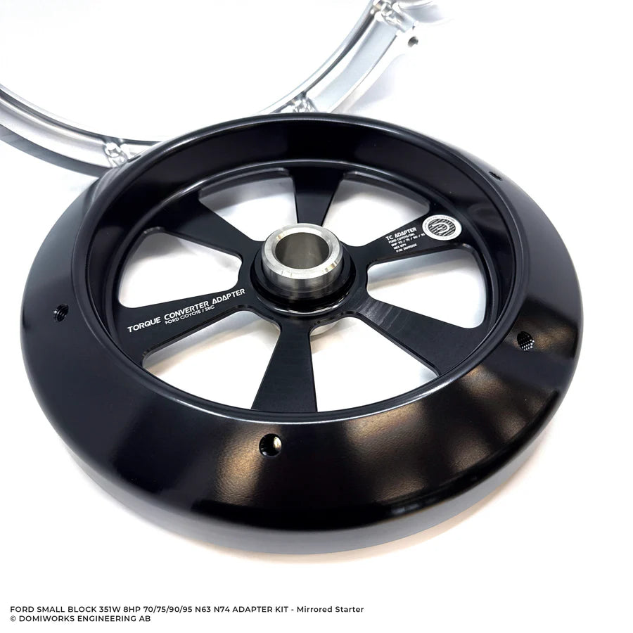 Ford Small Block 289 302 351C 351W - BMW 8HP 70/75/90/95 N63 N74 - Mirrored Starter Adapterisarja