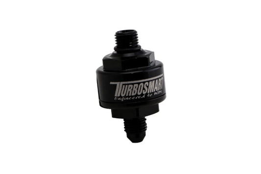 Turbosmart - Billet Turbo Oil Feed Filter 44um -4AN to -4AN ORB (Black)